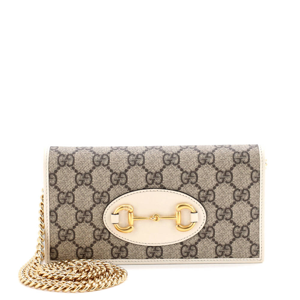 Gucci Horsebit Chain Wallet Gg Coated #259449G93B - Picture 1 of 6
